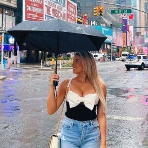 ZARA B&W BOW BODYSUIT